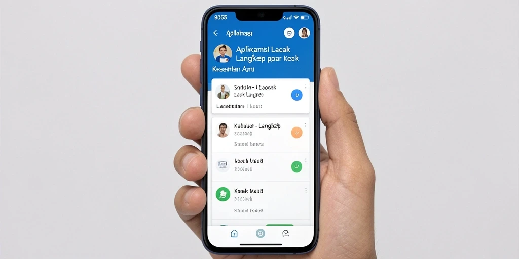 Tampilan antarmuka aplikasi Lacak Langkah 8055 yang modern dan informatif.