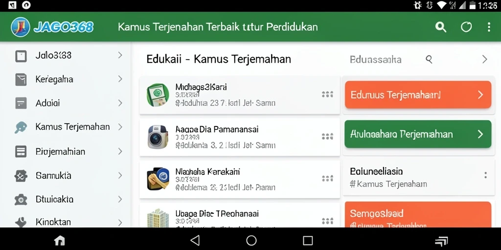 Antarmuka JAGO368 yang responsif dan interaktif saat menerjemahkan.