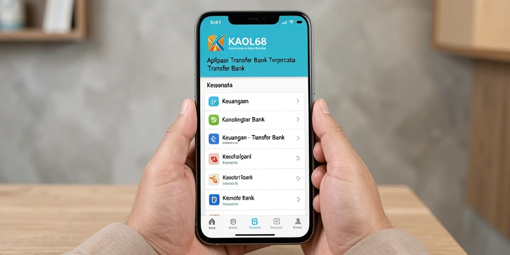 Tampilan antarmuka KAOL68 yang intuitif dan mudah digunakan untuk Transfer Bank.