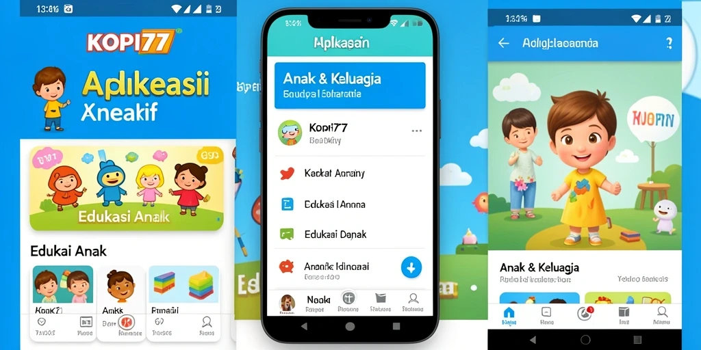 Tampilan antarmuka KOPI77 yang interaktif dan pendidikan.