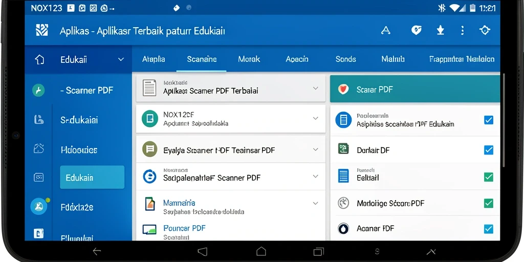 Antarmuka aplikasi NOX123 yang sederhana dan fungsional.